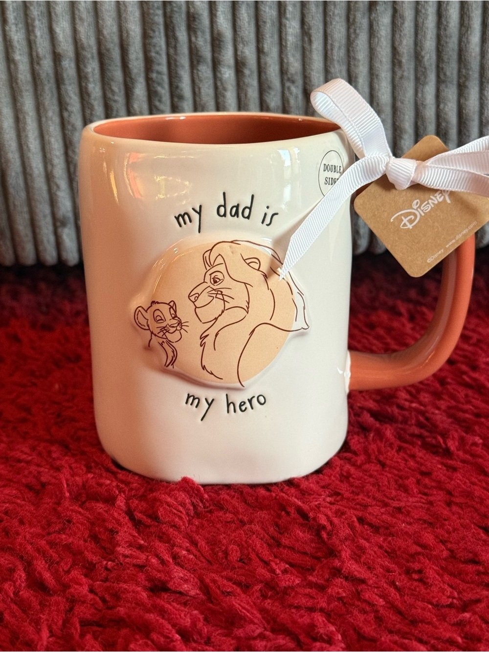 Rae Dunn x Disney Lion King 'My Dad Is My Hero' Mug - Cream & Terracotta NWT